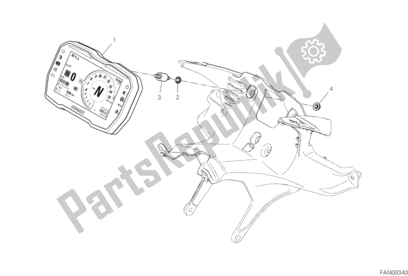 All parts for the Instrument Panel of the Ducati Superbike Panigale V4 S USA 1100 2019